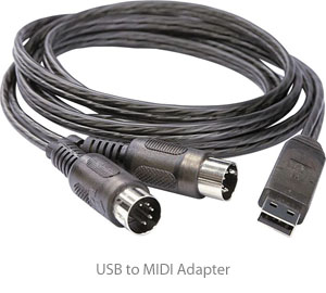 midi in and out cable